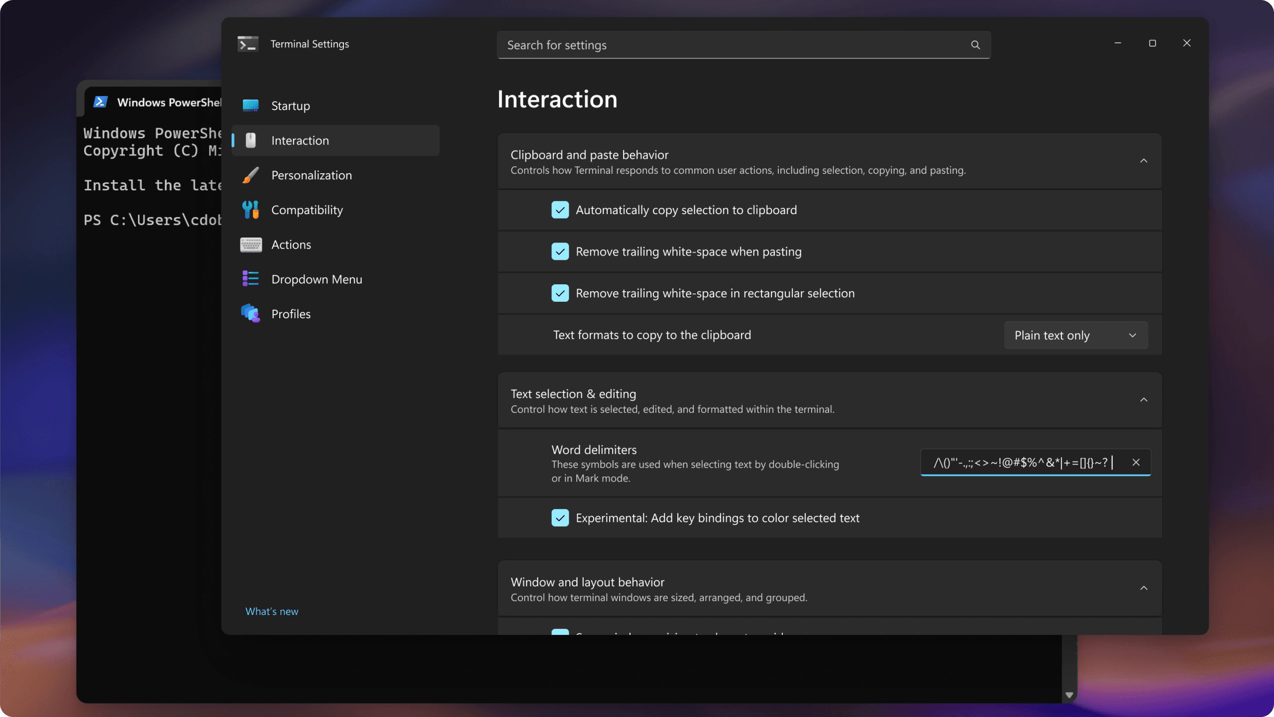 The interaction area