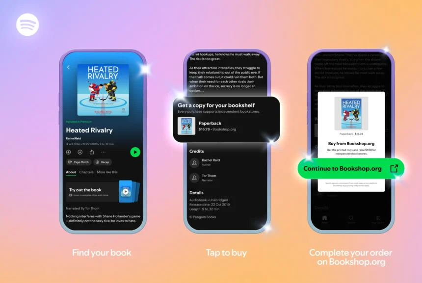 Spotify Expands Into Physical Book Sales with New In-App Feature