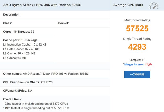 Ryzen AI Max+ Pro 495 with
