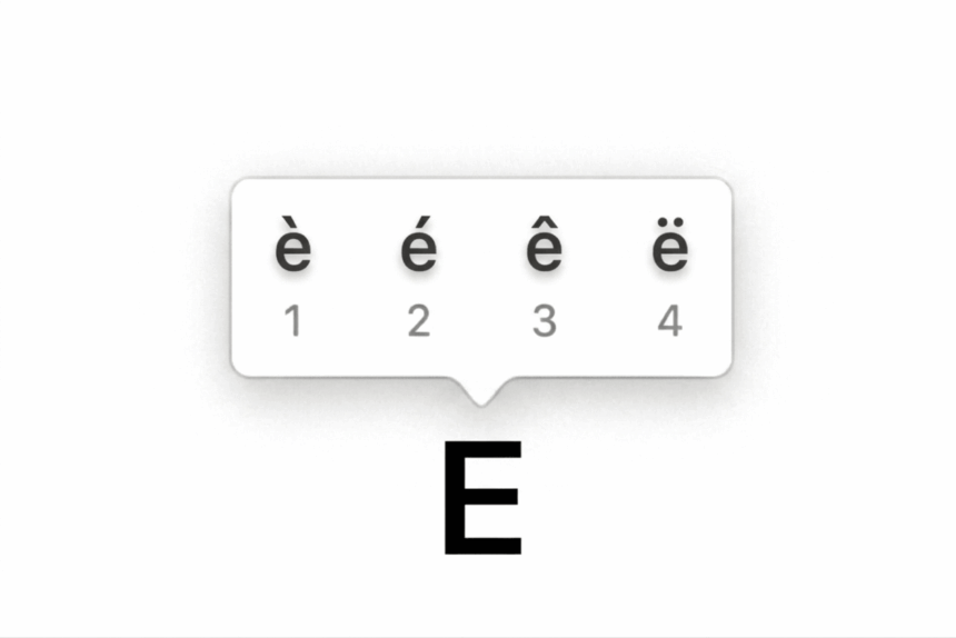 Type E with Accent Marks (è, é, ê, ë)