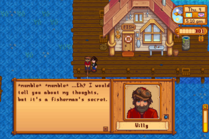 Stardew Valley Willy Guide: Gifts, Schedule, Heart Events, and Fish Shop