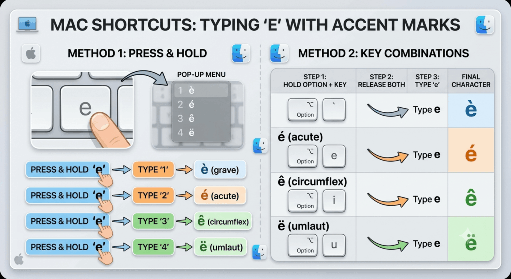 Type E with Accent on Mac