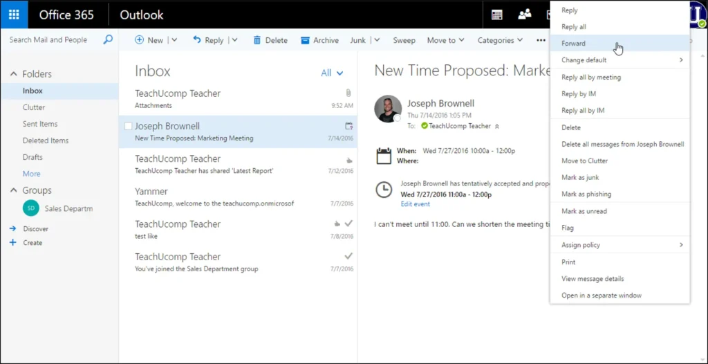 Forward the Original Email Instead of Replying