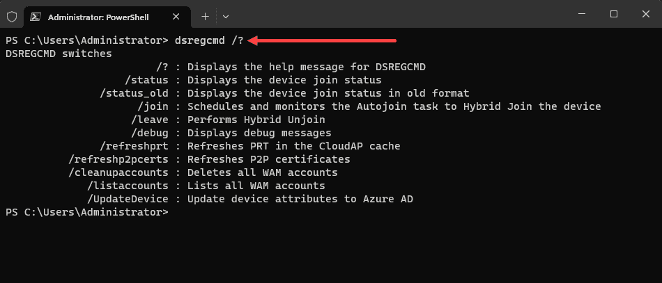Running-dsregcmd-Leave Command